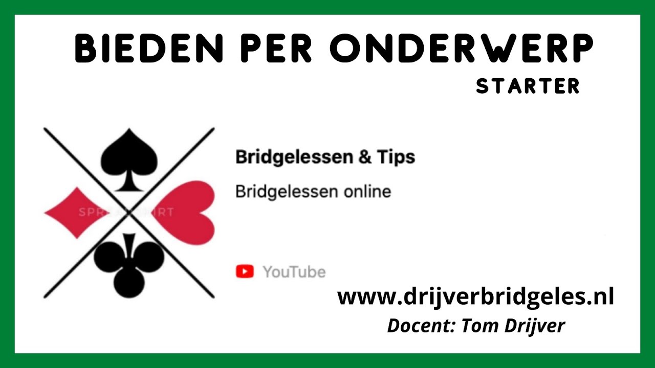 Bieden per onderwerp: voor starters; De 1 Opening