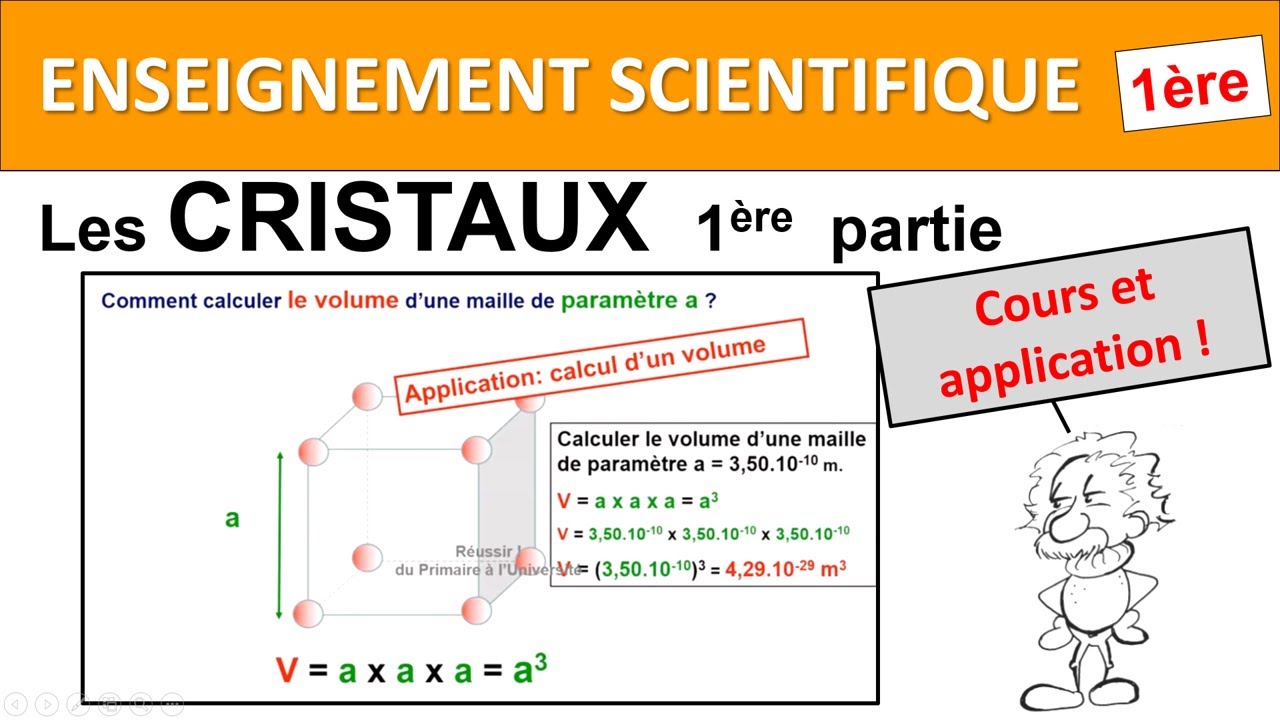 Enseignement scientifique Premi&egrave;re Les cristaux 1 Cours et applications