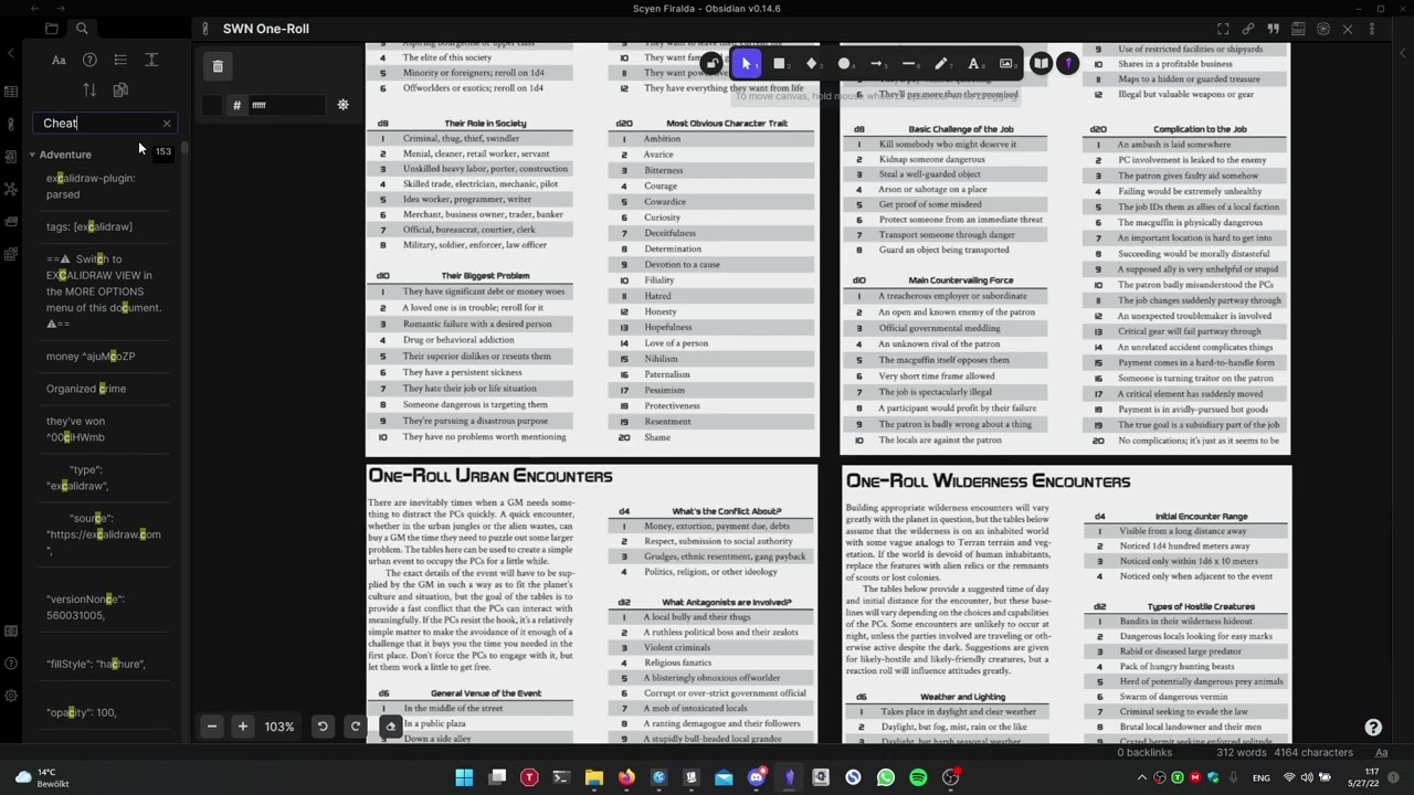 Obsidian for Playing TTRPG? - Stars without Number - Solo Setup