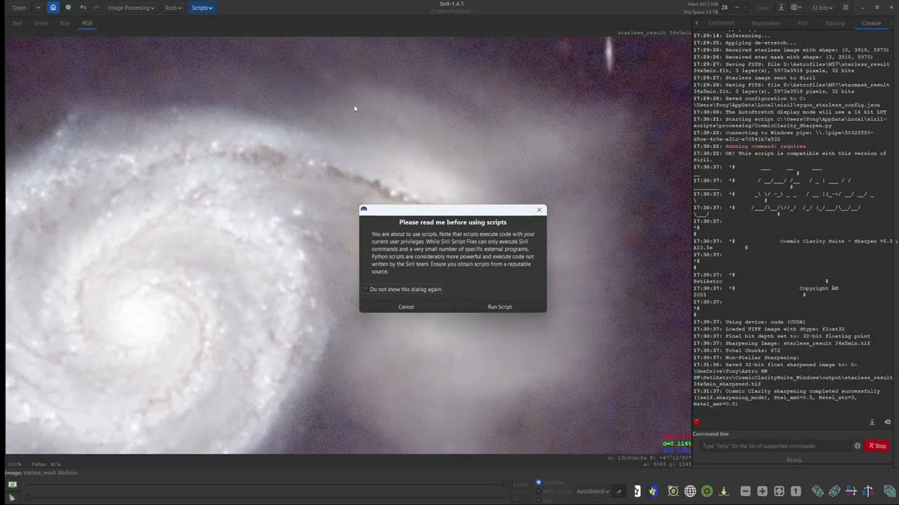 Siril and Photoshop processing M51 The Whirlpool Galaxy