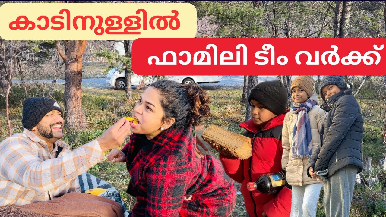 കാടിനുള്ളിൽ ഒരു ഫാമിലി ടീം വർക്ക്‌💪🏼❤️#finlandmallu #family #vanlife #postivevibes #malayalam 
