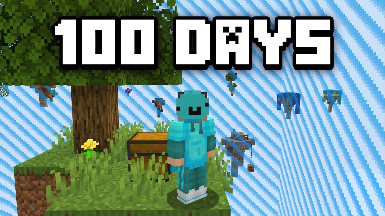 100 Days on Skyblock but the World Expands Every Time I Level Up