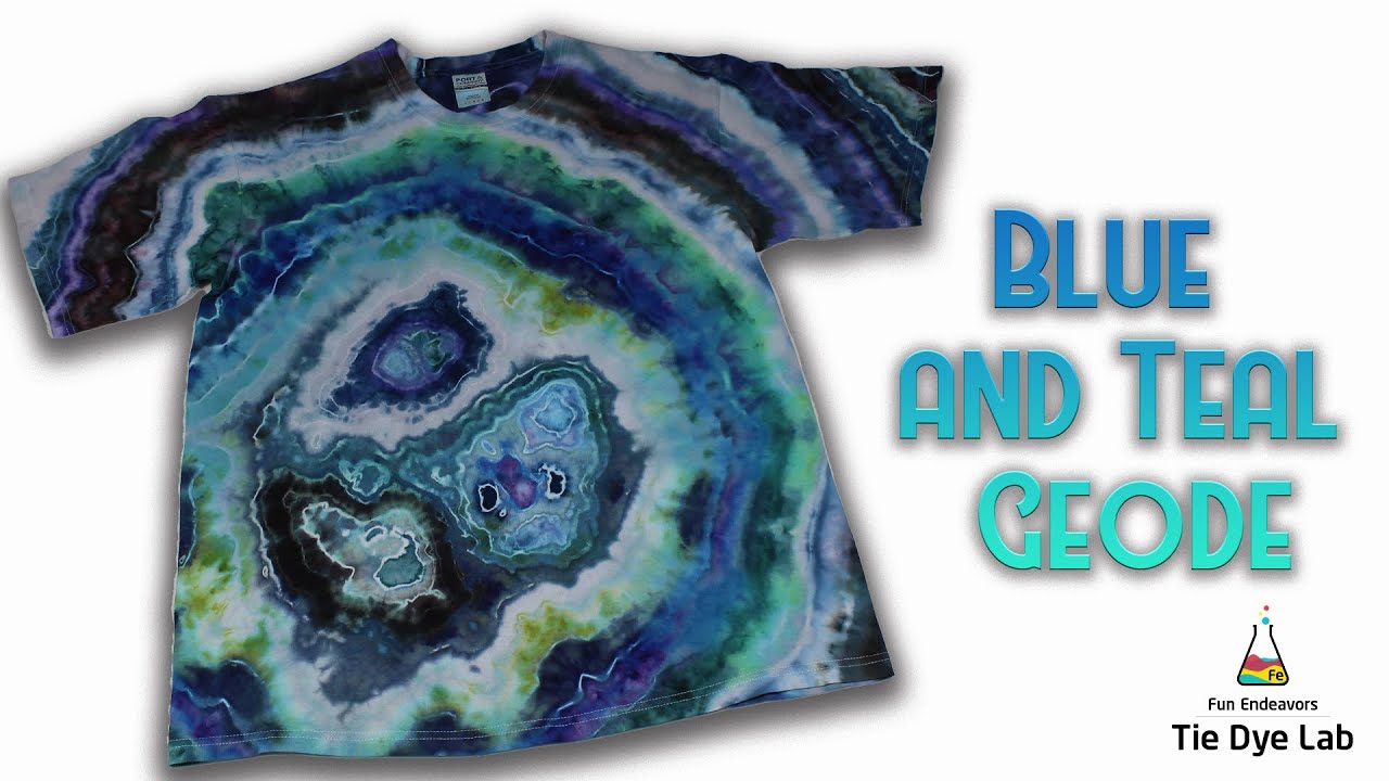 Tie Dye Pattern: Teal and Blue Ice Dyed Geode
