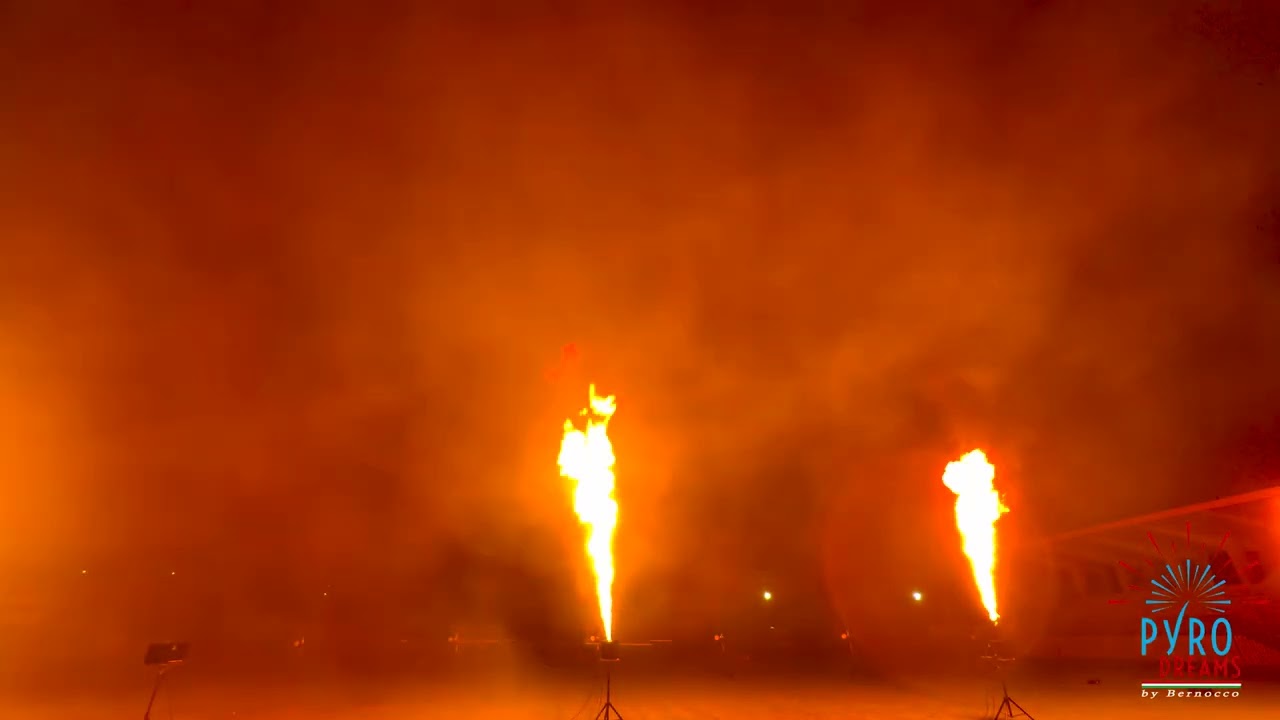 PIROMUSICALE SILENZIOSO CON FIAMME E LUCI LED
