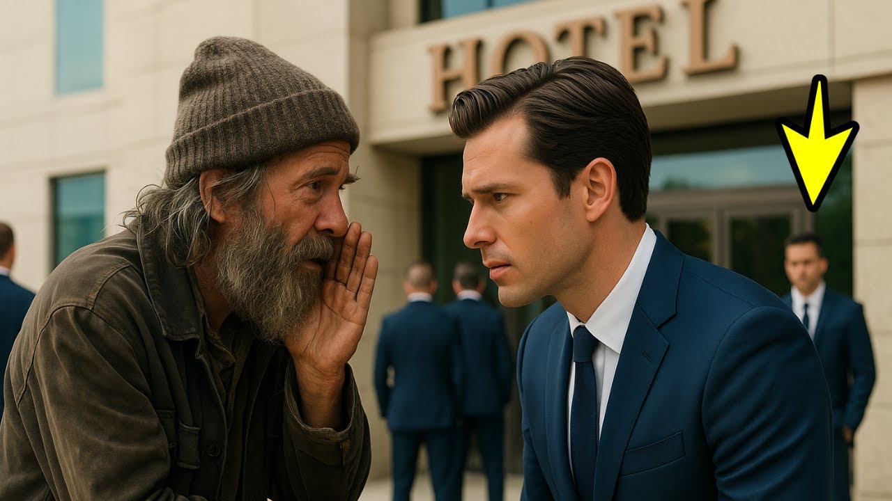 ¡NO ENTRES AL HOTEL!” — LE ADVIERTE UN MENDIGO A UN MILLONARIO… ¡Y EL MOTIVO TE SORPRENDERÁ!