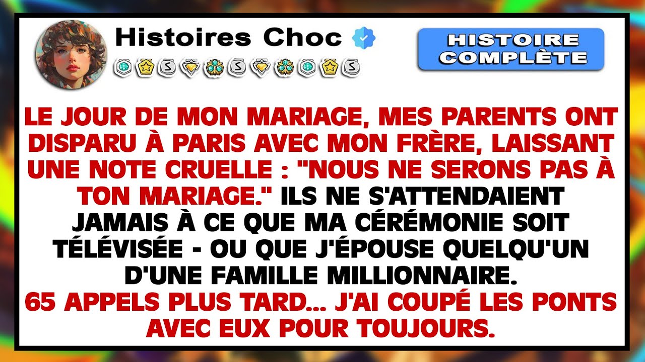 Le jour de mon mariage, mes parents sont partis à Paris avec mon frère, laissant une note cruelle.