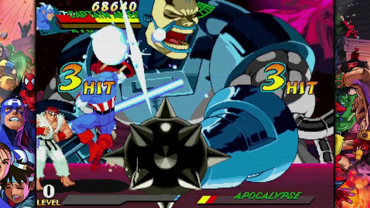 MARVEL SUPER HEROES VS STREET FIGHTER 💥 | Ryu 🥋, Captain America 🛡️ | FULL ARCADE RUN BREAKDOWN ⚔️