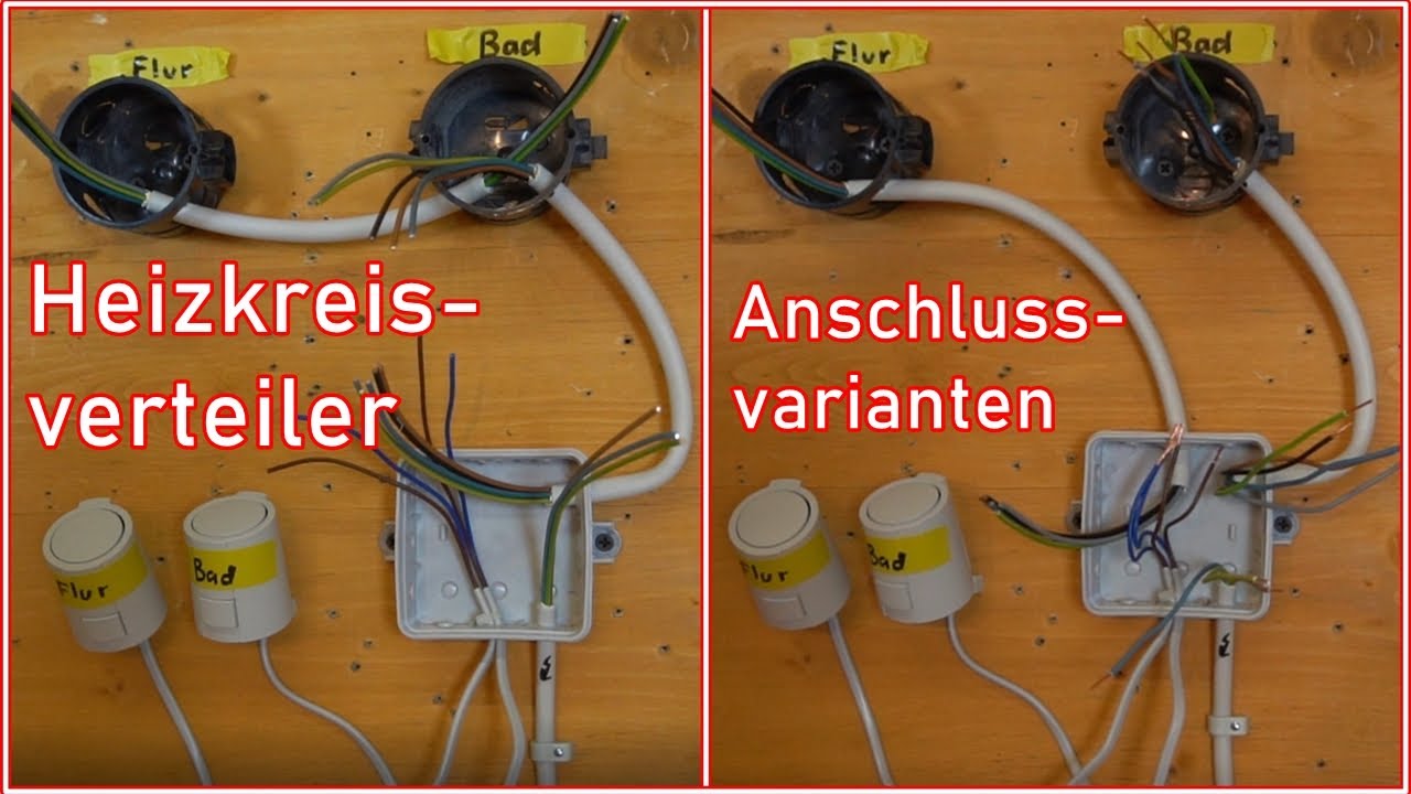 Thermostate mit Stellantrieben im Heizkreisverteiler verdrahten