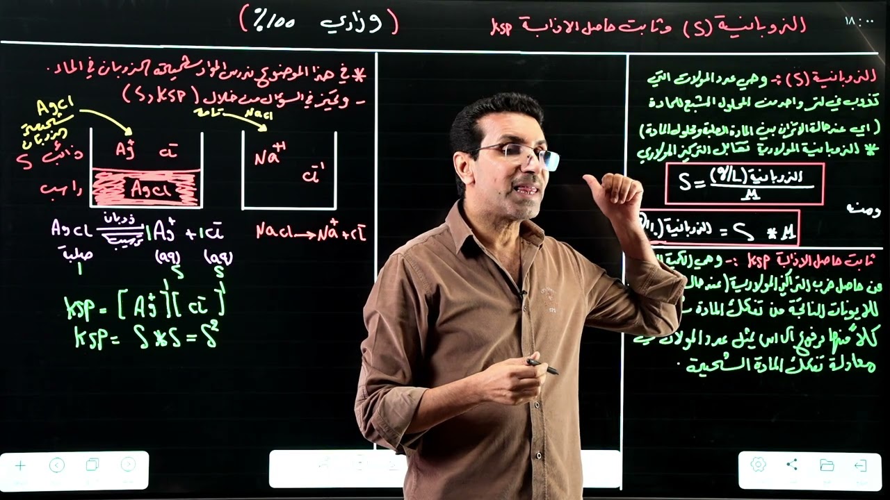 المحاضرة الثانية عشرة :-موضوع الذوبانية وثابت حاصل الاذابة