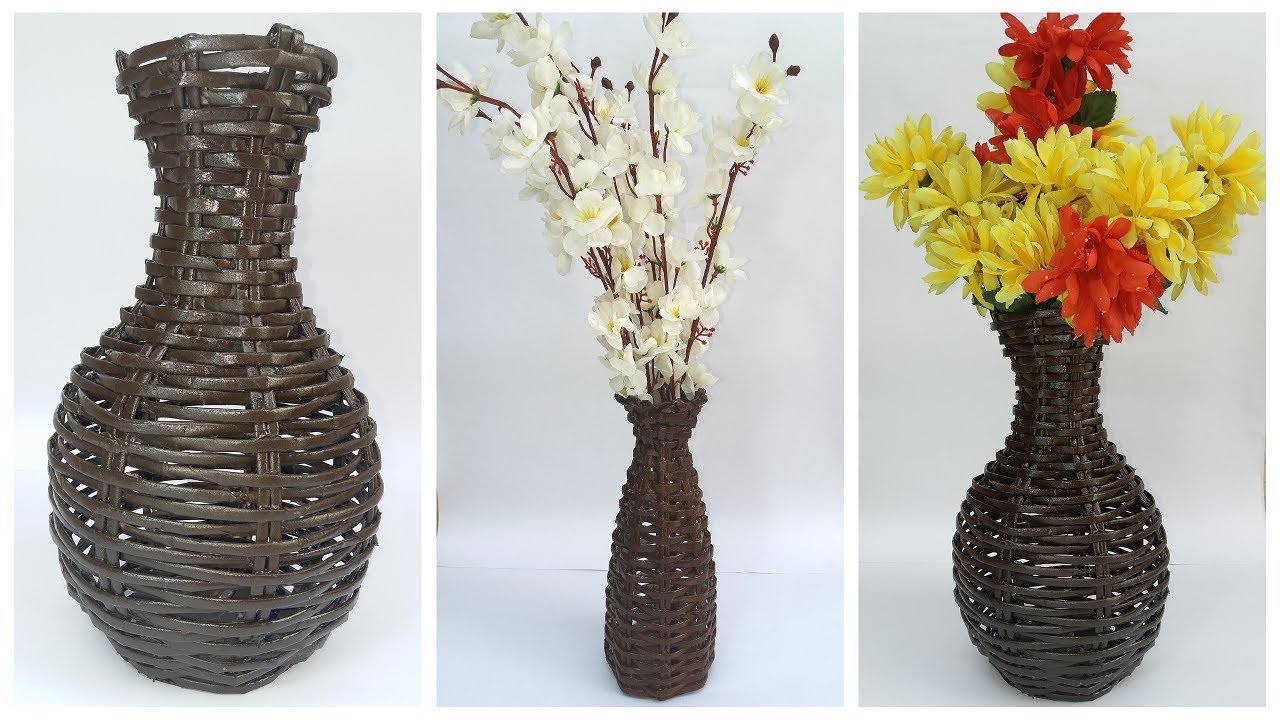 How to make easy Newspaper vase| Paper flower vase | Newspaper craft ideas