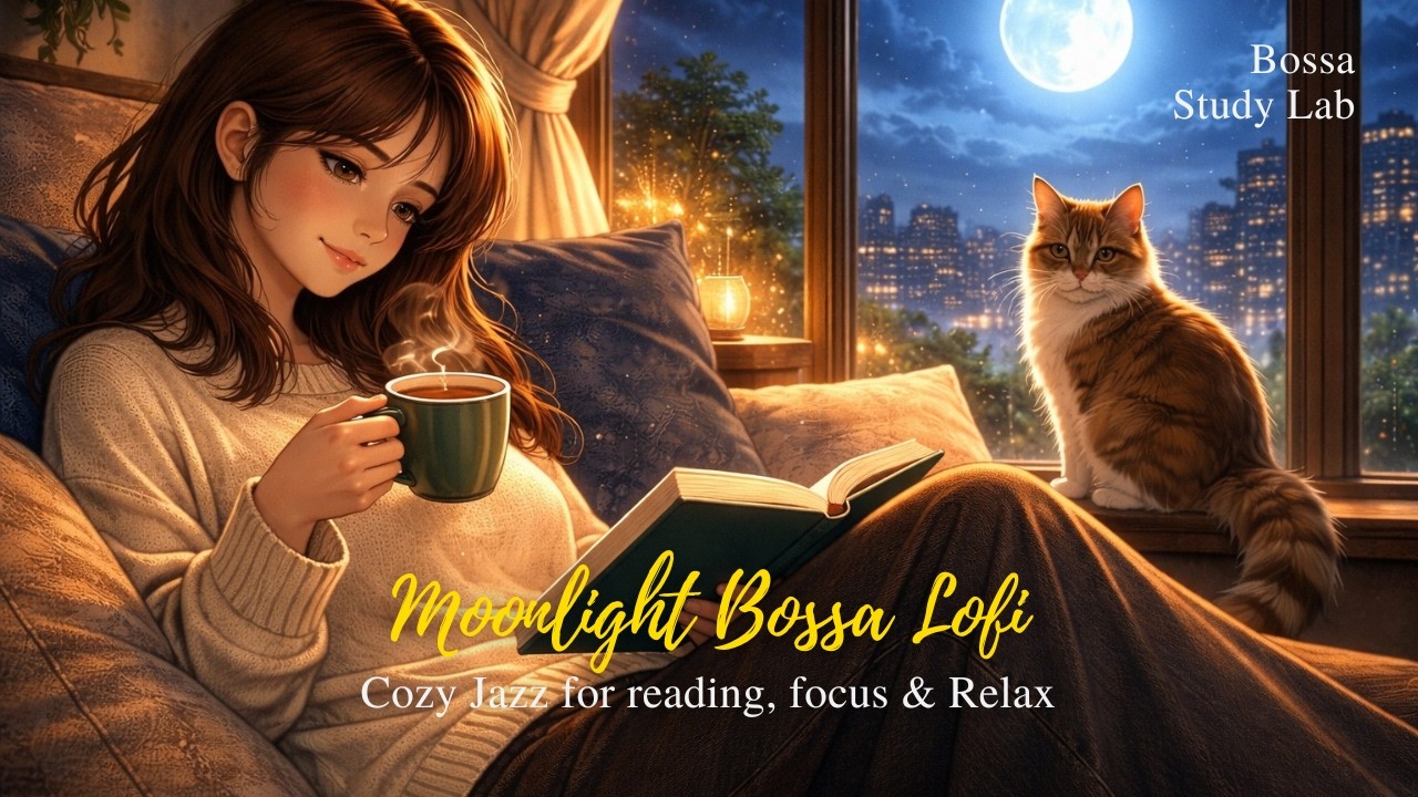 Moonlight Bossa Lofi 🌙 Cozy Jazz for Reading, Focus & Relax