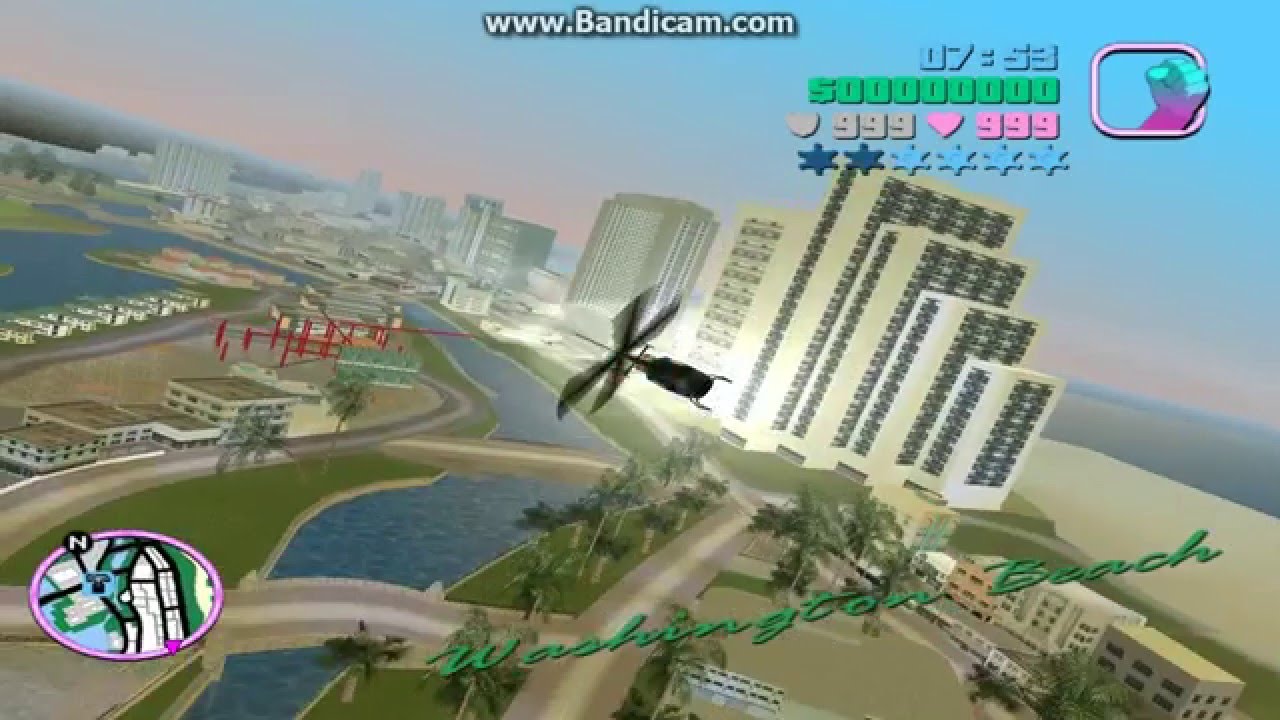 GTA VC - Flying the 3 star heli around the city.