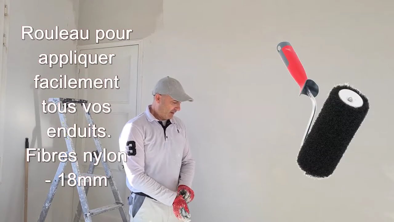 Rouleau pour application d'enduit, Fibres nylon #travauxmaison #ApplicationEnduit #PréparationMur