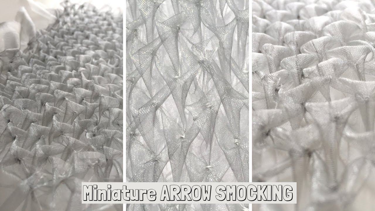 Miniature ARROW SMOCKING | Using organza to fabric manipulate | Didsbury Art Studio