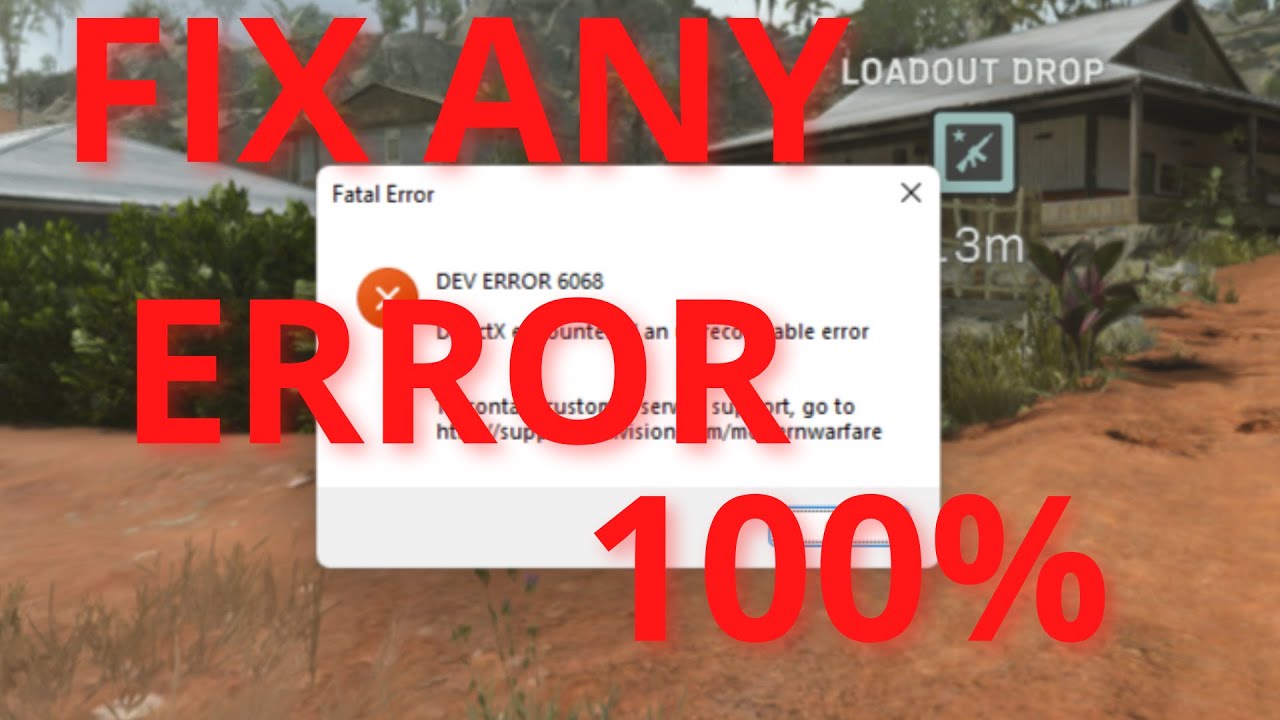 How to fix any error in warzone! Dev error 6068, 6036, 6634, etc