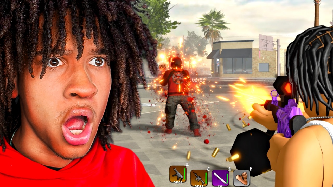 Я ограбил весь сервер из своего MP5 в игре Blockspin на Roblox.