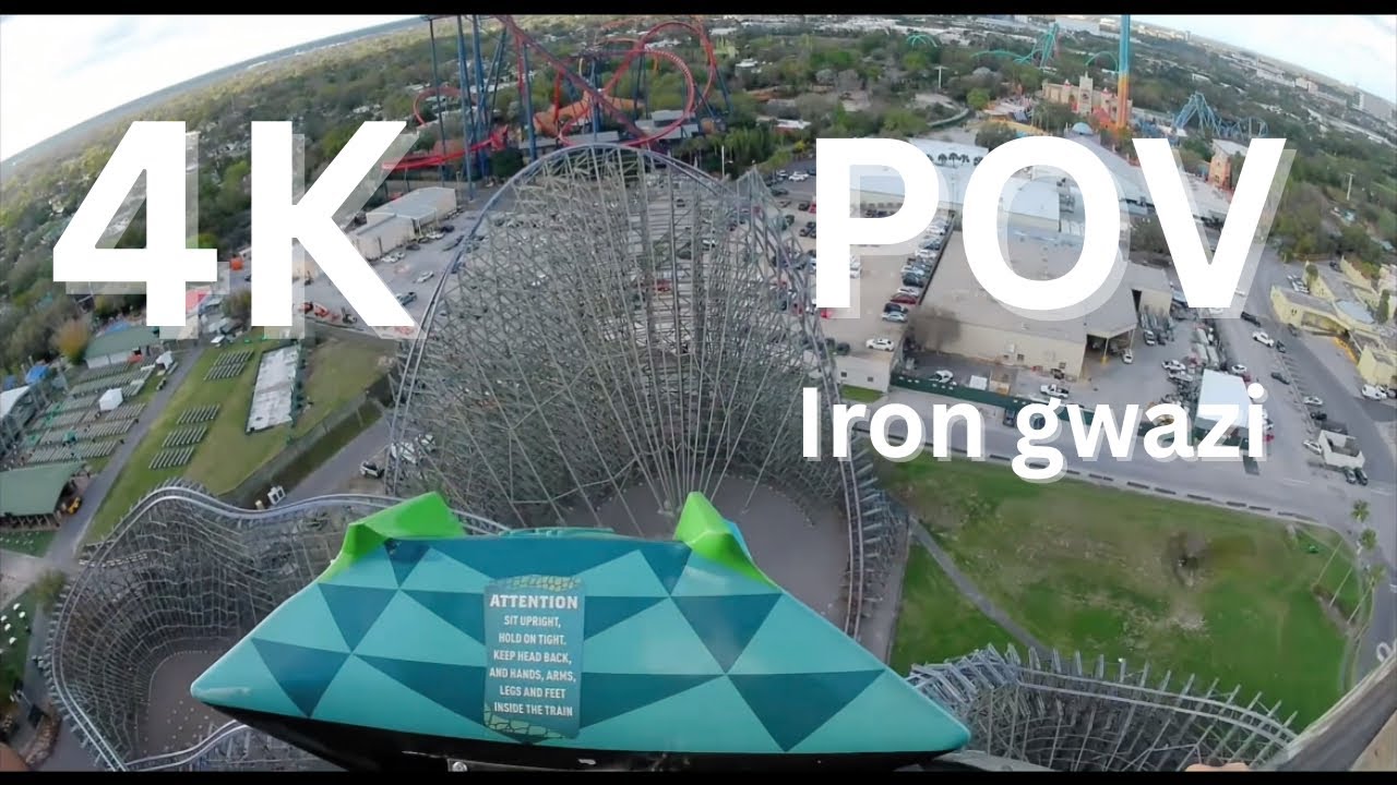 Iron gwazi POV 4K HD video - tallest coaster in Florida 
