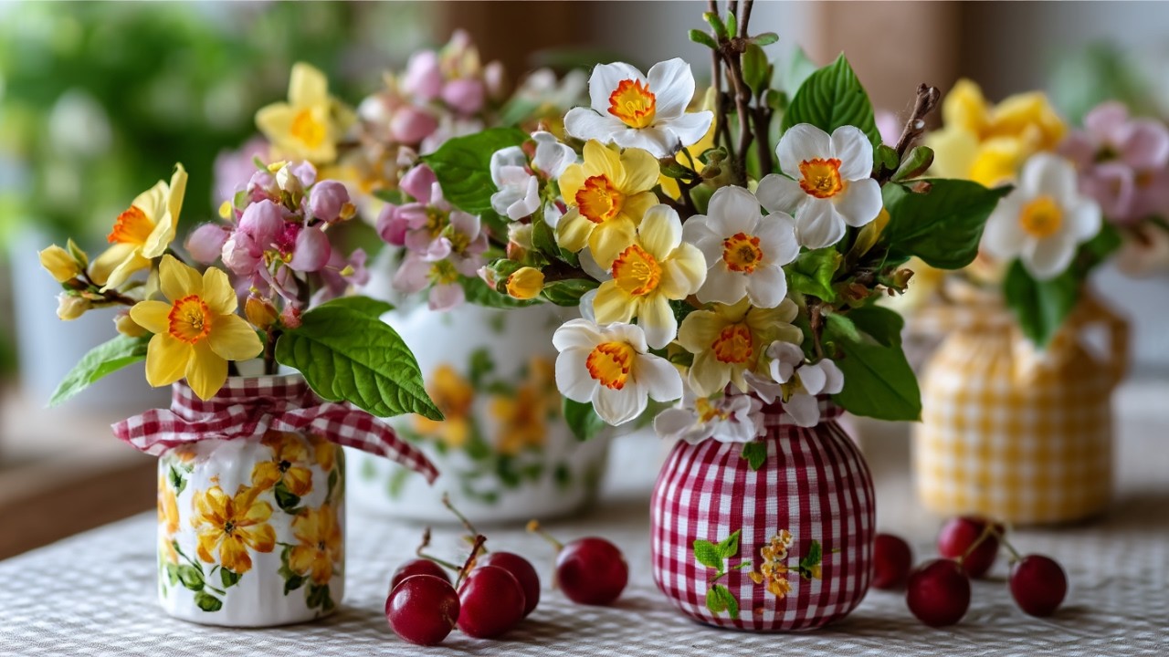 Gingham Spring Decor Ideas for a Charming Country Cottage Home