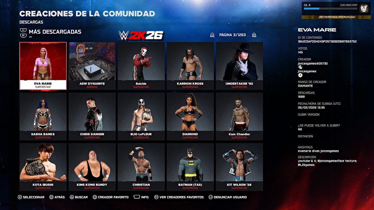 WWE 2K26: COMMUNITY CREATIONS (March 8) |  Cross-platform not working on PS5 (Patch 1.03)