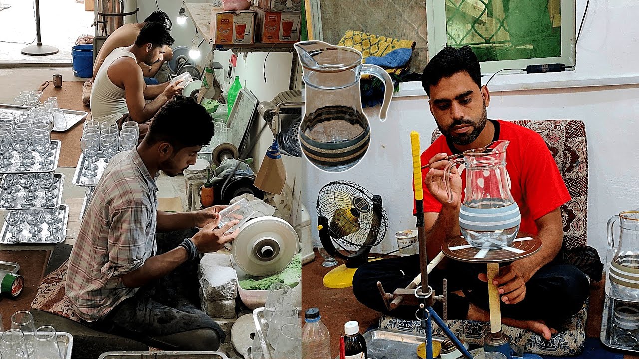 Amazing Glass Water Set Manufacturing Process | How Glasses are made in Glass Manufacturing industry