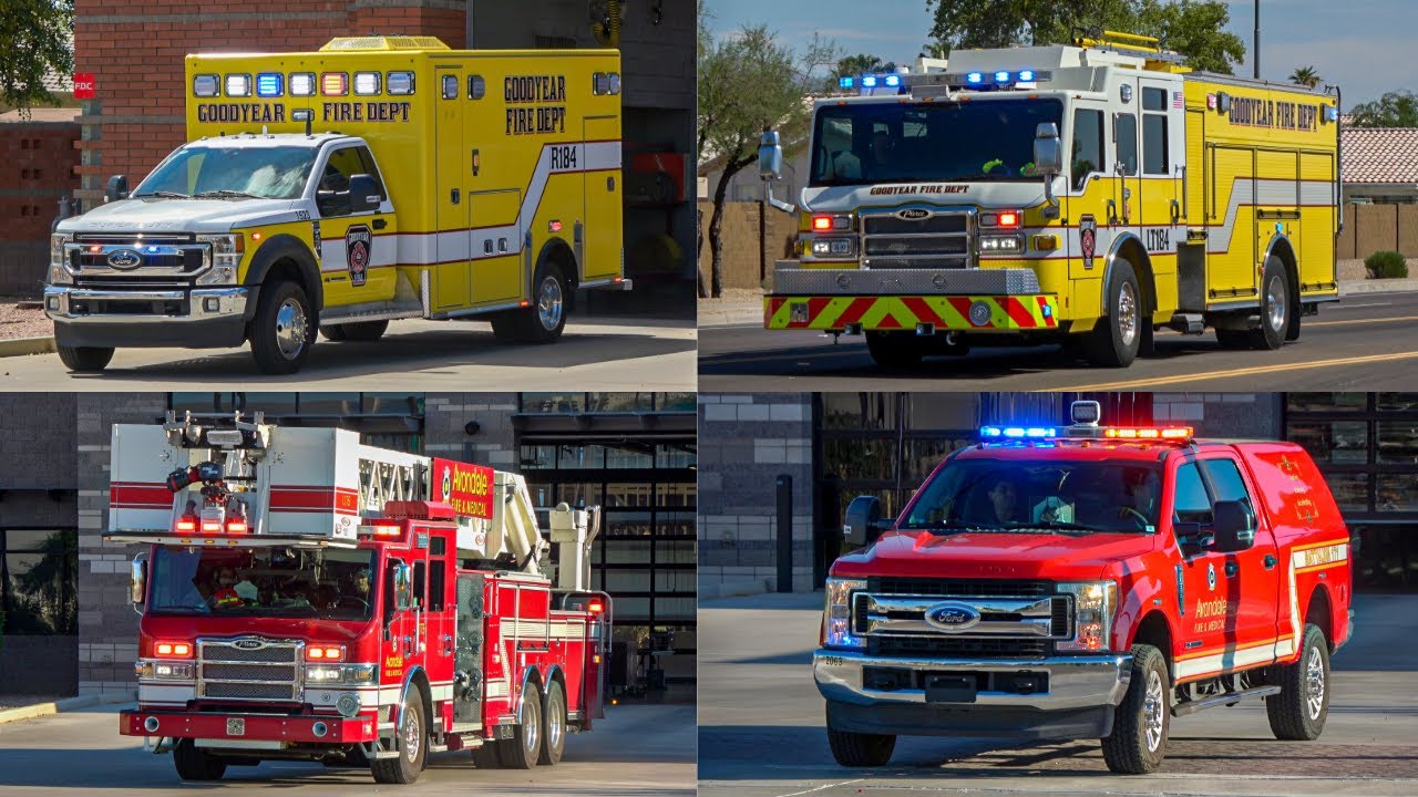 Goodyear Fire Dept. LT184, R184, Engine 183 & Avondale Fire Station 175 Responding
