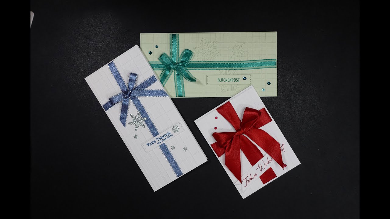 Last minute ~ weihnachtliche Gutscheinkarte – DIN lang - Flockenpost - Bastel-Anleitung - Stampin up