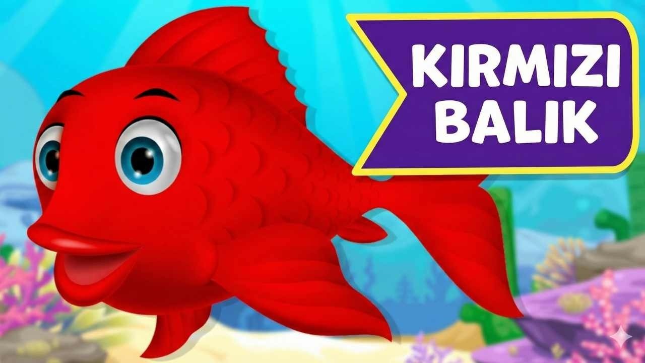 KIRMIZI BALIK GÖLDE KIVRILA KIVRILA YÜZÜYOR EĞİTİCİ ÇOCUK ŞARKILARI
