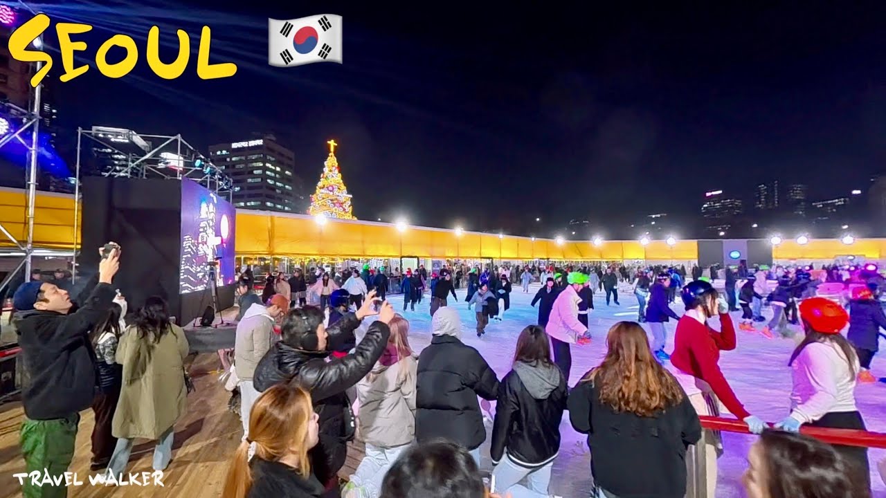 [4K] ✨Наконец-то открыто! Площадь Сеула перед зданием мэрии превратилась в каток ~ 🥰 / Зимний фес...