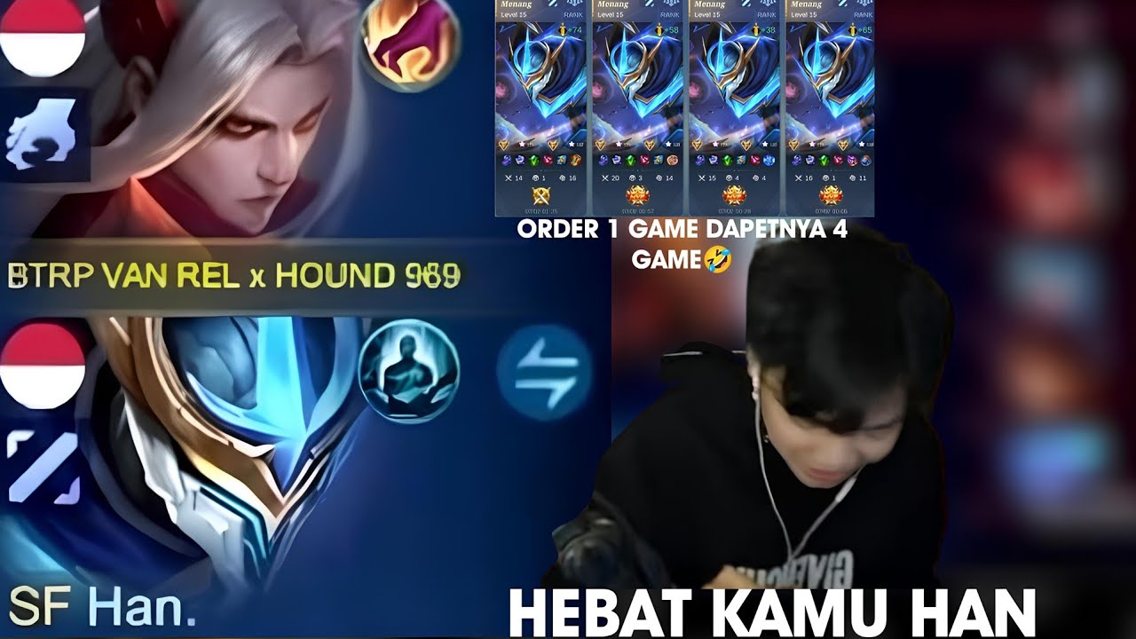 ORDER MABAR VIP BERSAMA BANG VAN NIATNYA ORDER CUMAN 1 GAME MALAH DAPET 4 GAME🤣MLBB
