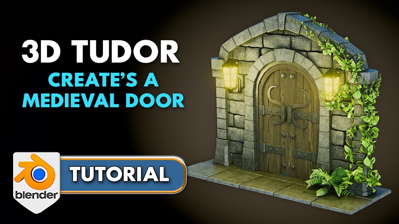 Blender 4 Modelling a Medieval Door with 3D Tudor Tutorial