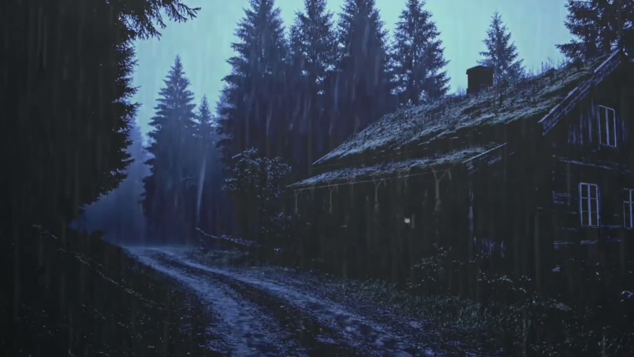 🌧️ A Lonely Cabin in the Rain | Cinematic Forest Ambience 4K