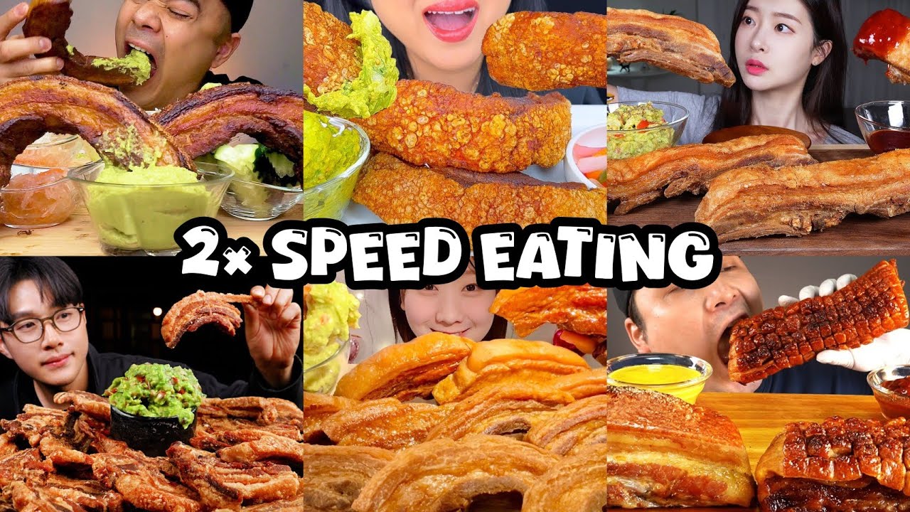 2× SPEED EATING SOUND | BEST KOREAN COMPILATION | ASMR PORK BELLY MUKBANG MUKBANG |  SPEED MUKBANG