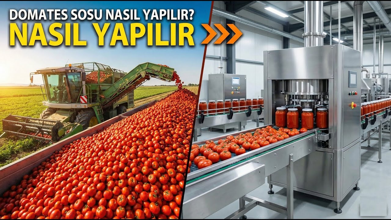 Milyonlarca Domates Nasıl Şişeleniyor? 🍅🏭 Fabrikasyon Domates Sosu Üretimi
