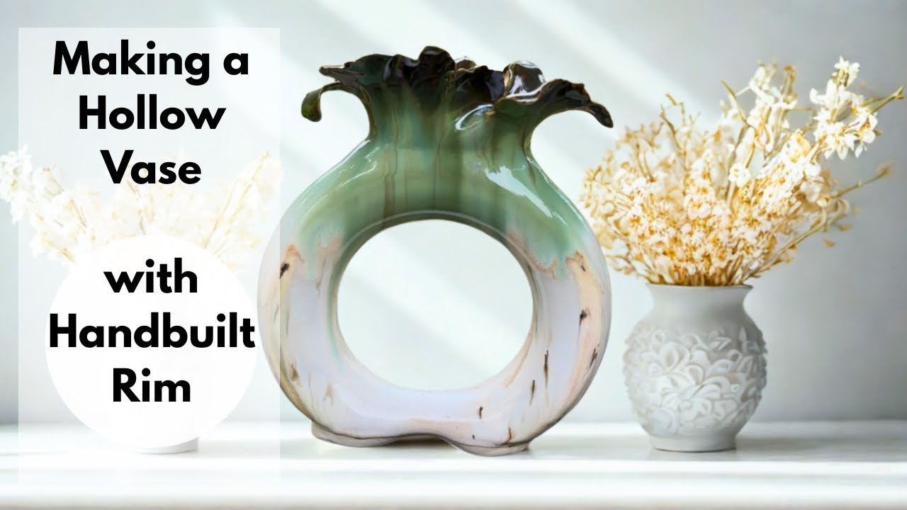 Making a Hollow Doughnut Vase + Flower Petal Rim By Hand 🌼