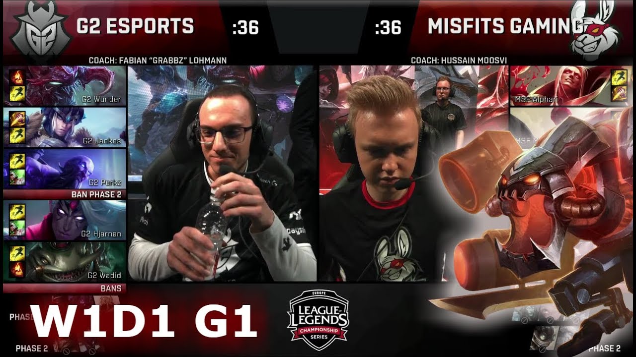 G2 eSports vs Misfits | Week 1 Day 1 of S8 EU LCS Spring 2018 | G2 vs MSF W1D1 G1