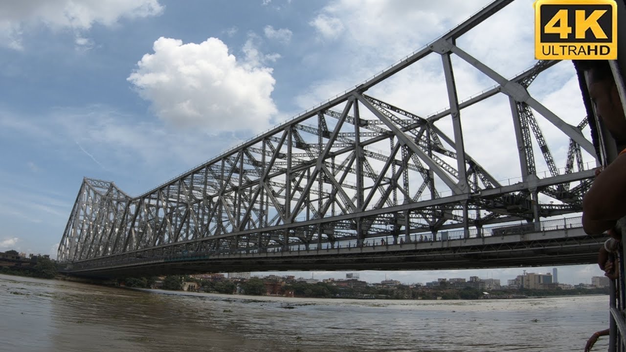 Howrah Bridge and Hooghly River Kolkata 4K