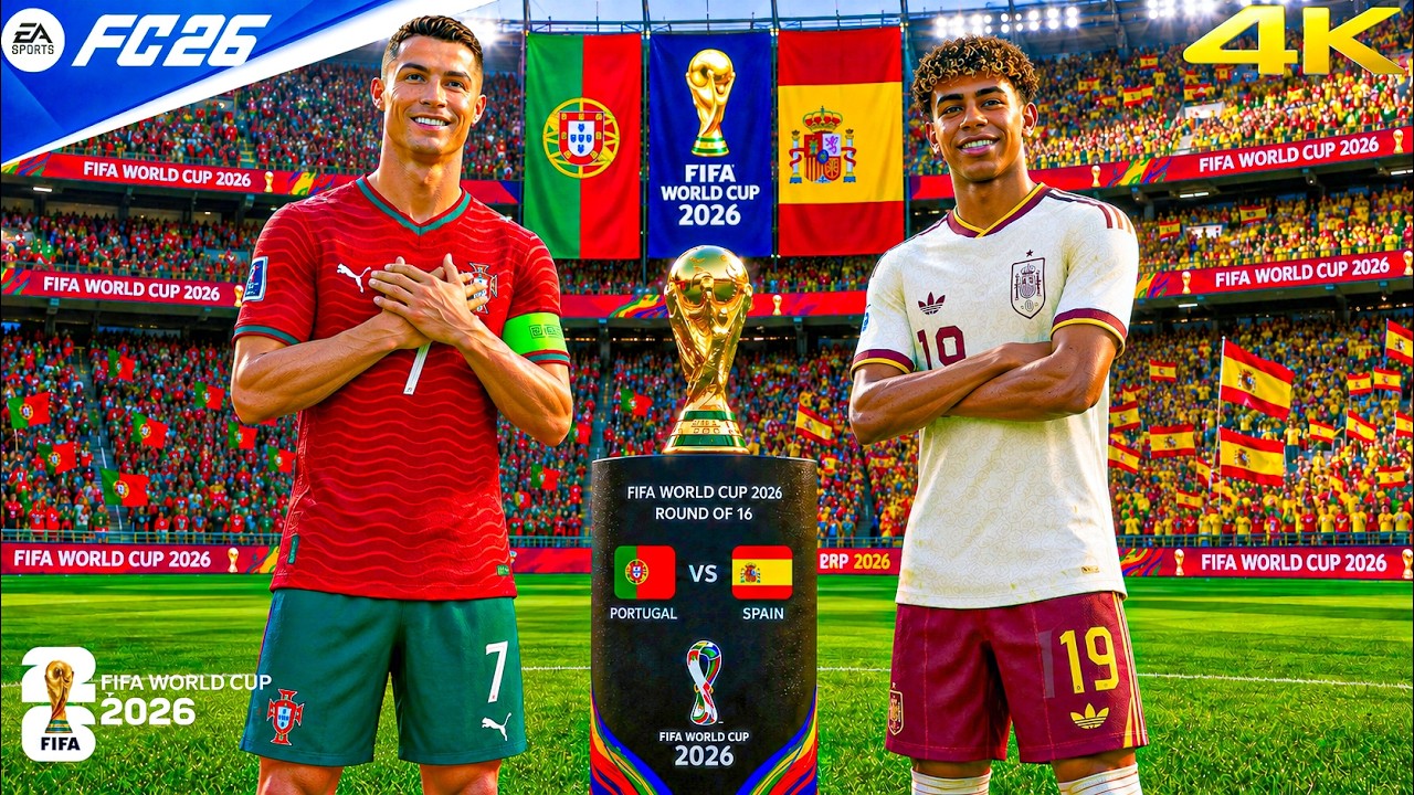 FC 26 - Portugal vs Spain | FIFA World Cup 2026 Round of 16 | Ronaldo vs Yamal | PC&trade; Gameplay [4K60]