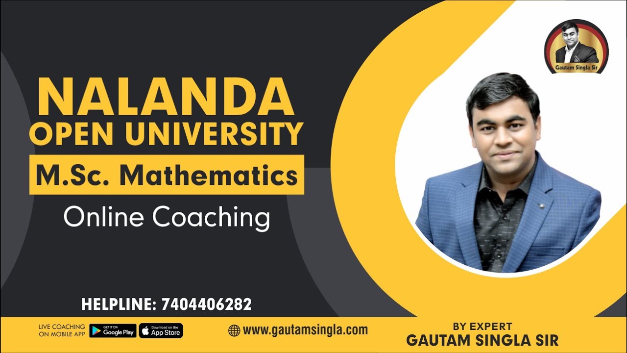 Nalanda Open University MSc Mathematics Complete Online Coaching with Notes I Helpline:-7404406282