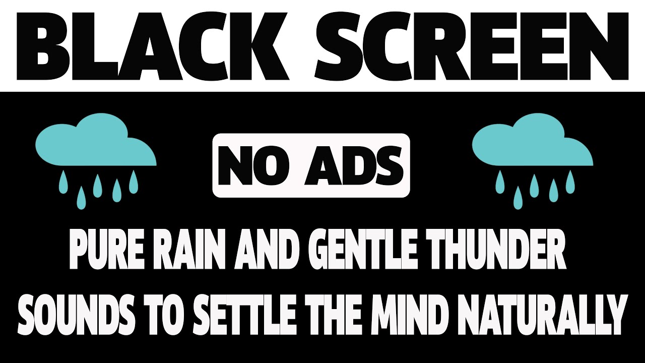 Black Screen | Continuous Heavy Rain & Deep Thunder for Fast, Peaceful Sleep