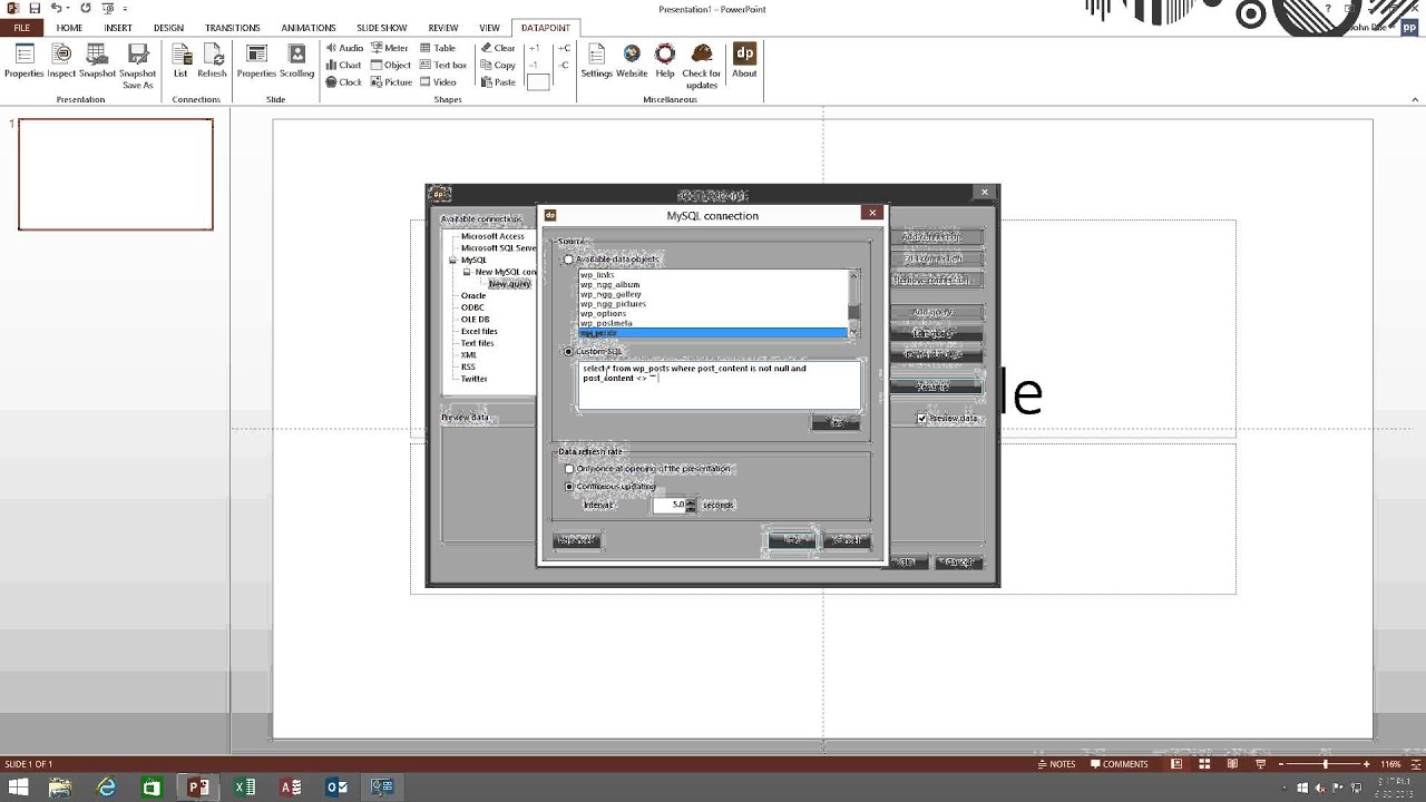 Handy Tips To Display MySQL or WordPress Information In a PowerPoint