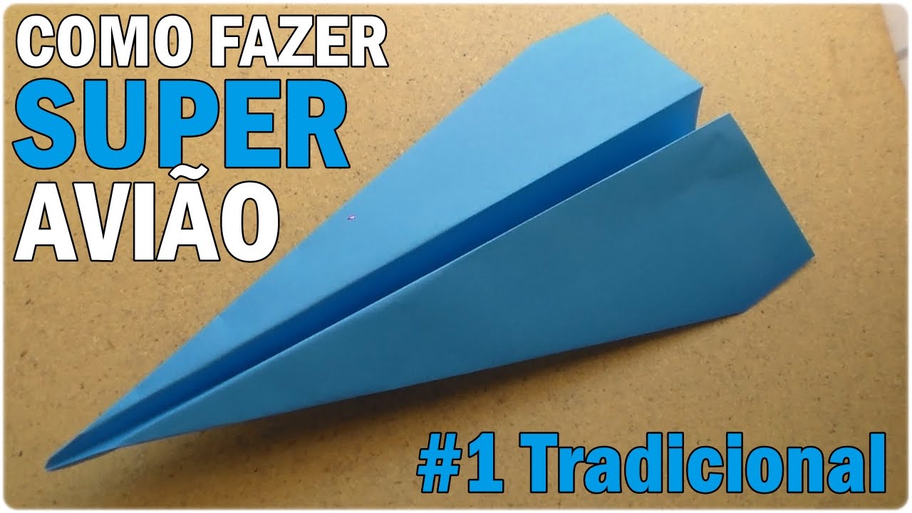 Como fazer um avi&atilde;o de papel modelo tradicional #1 (dobradura / origami) ✔