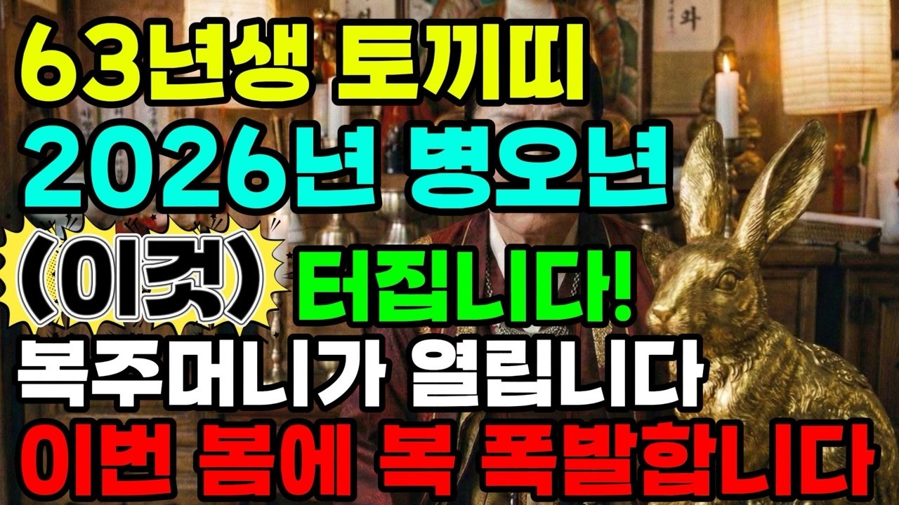 1963년생 토끼띠, 남몰래 쌓인 복이 2026년 봄에 한꺼번에 터지는 이유