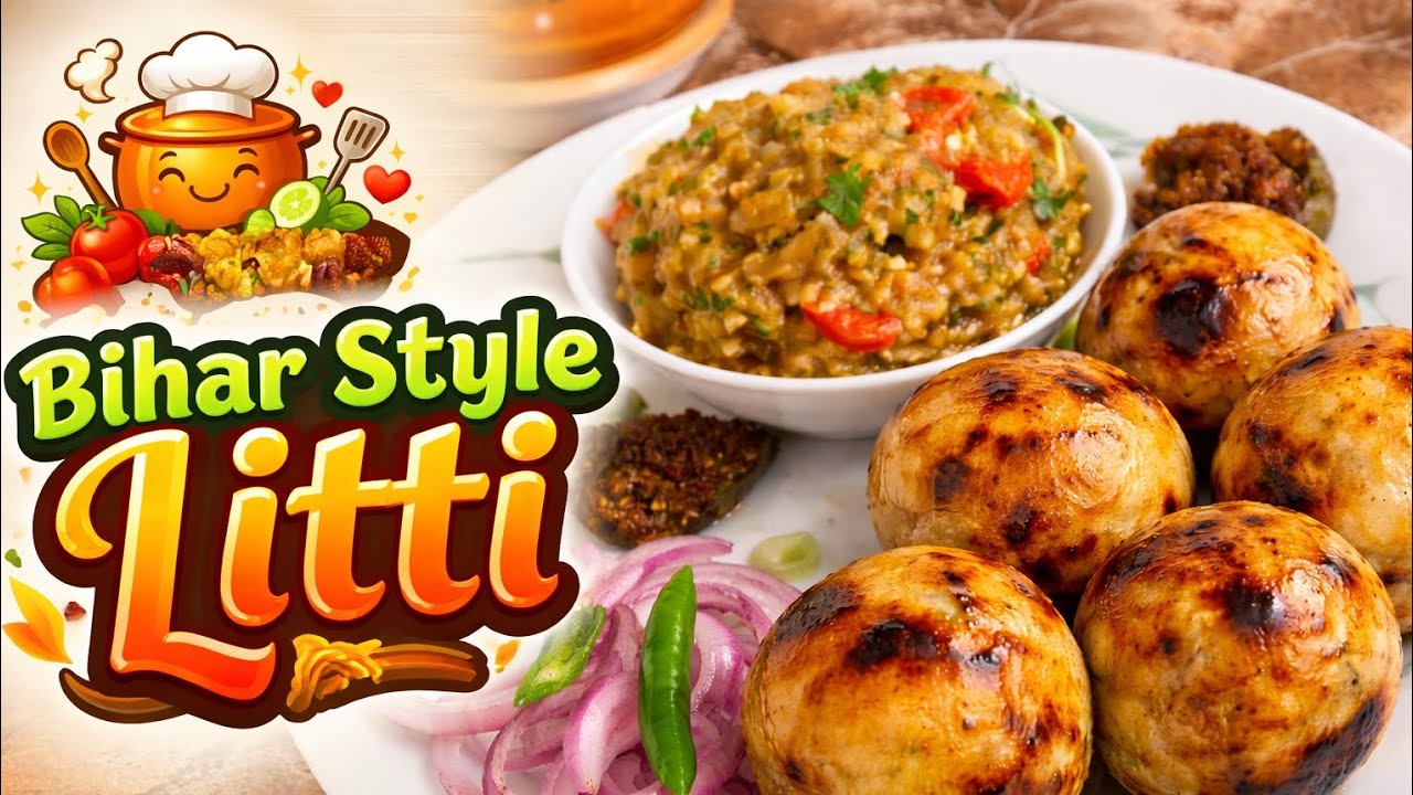 Bihar Style Litti Chokha 😍 | Uttapam Pan Mein Banayi Authentic Litti 🔥