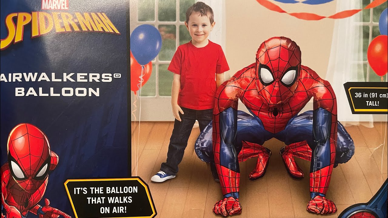 spiderman airwalker ballon aufblasen / how to inflate foil balloons / Urdu / Hindi