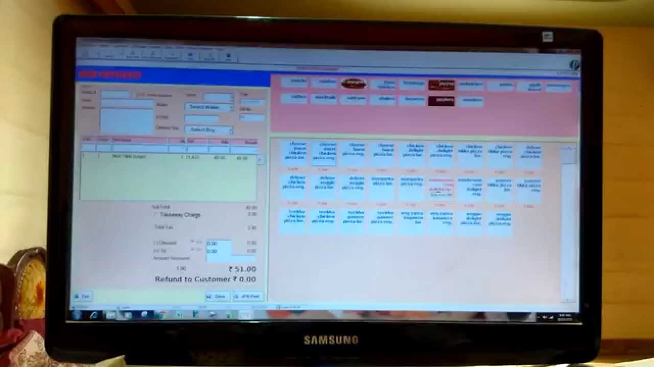 Touch Screen module of Restaurant Billing Software for Windows