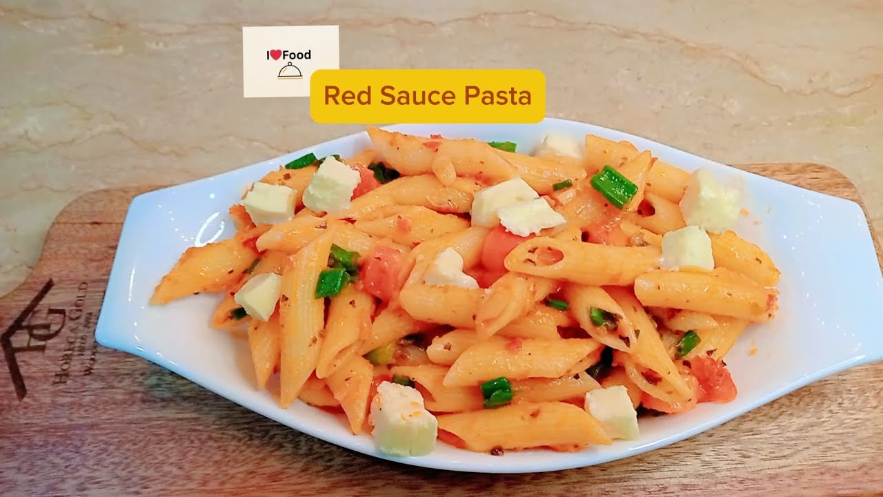 How to make Red sauce Pasta|Arabiata Sauce  pasta|Spicy Red sauce Pasta|I Love Food|
