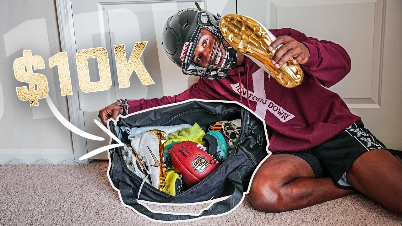 WHAT’S IN MY FOOTBALL BAG! (OVER $10,000 IN GEAR)