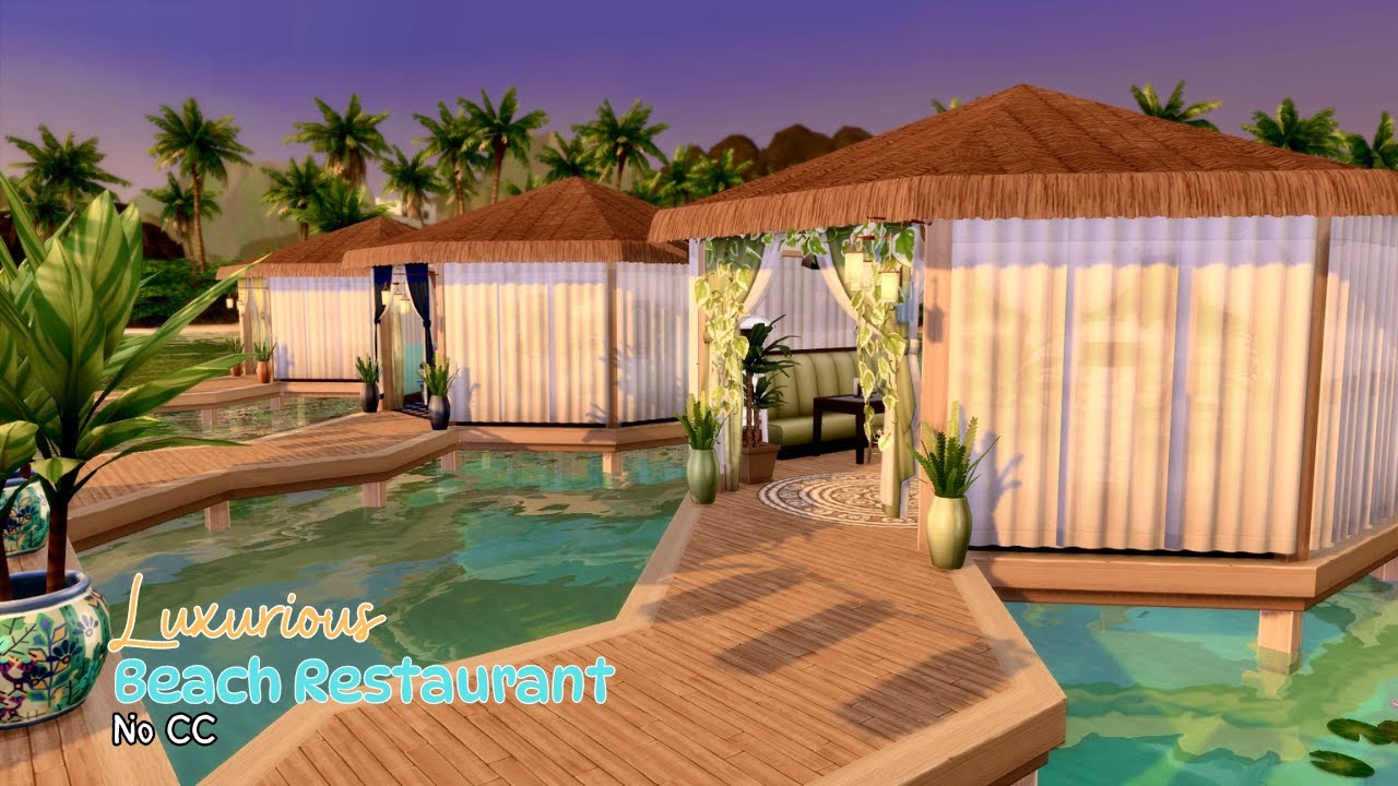 Hidden Luxurious Beach Restaurant | The Sims 4 | Speed Build | NoCC