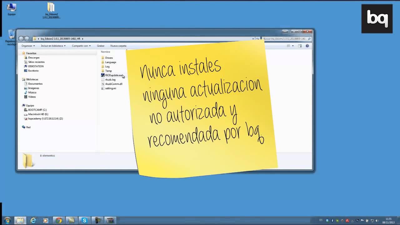 Reinstalación del firmware para tablets bq RK30