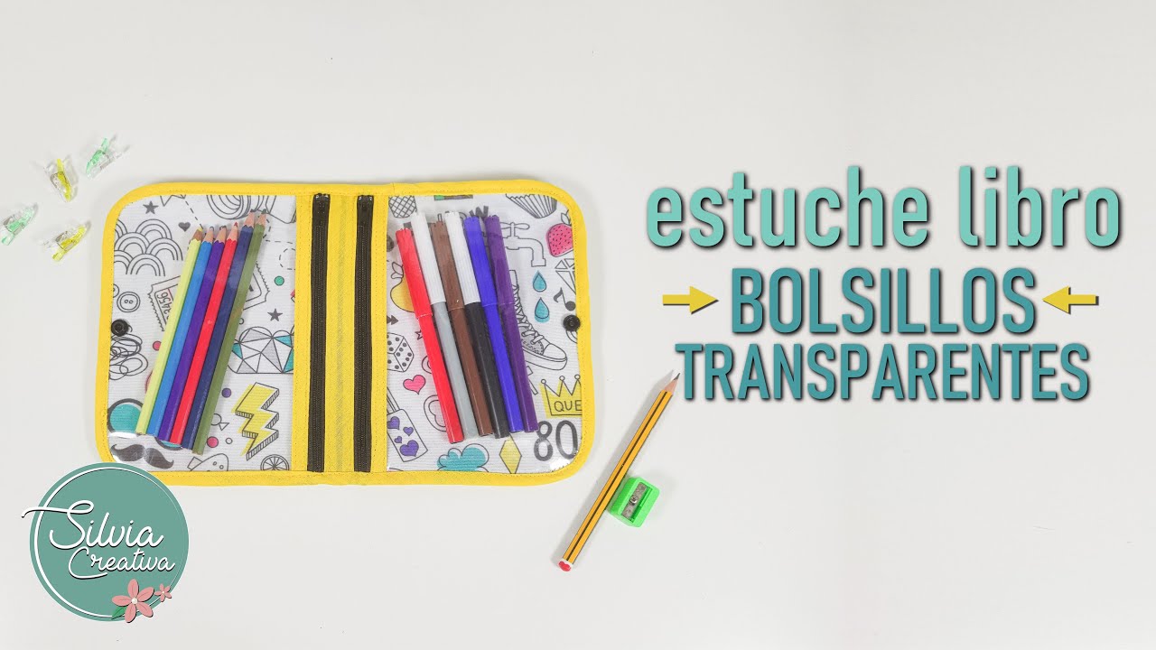ESTUCHE LIBRO con bolsillos transparentes - infinitas utilidades